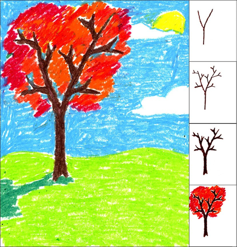 Fall Art Projects For Kids
 Fall Oil Pastel Tree