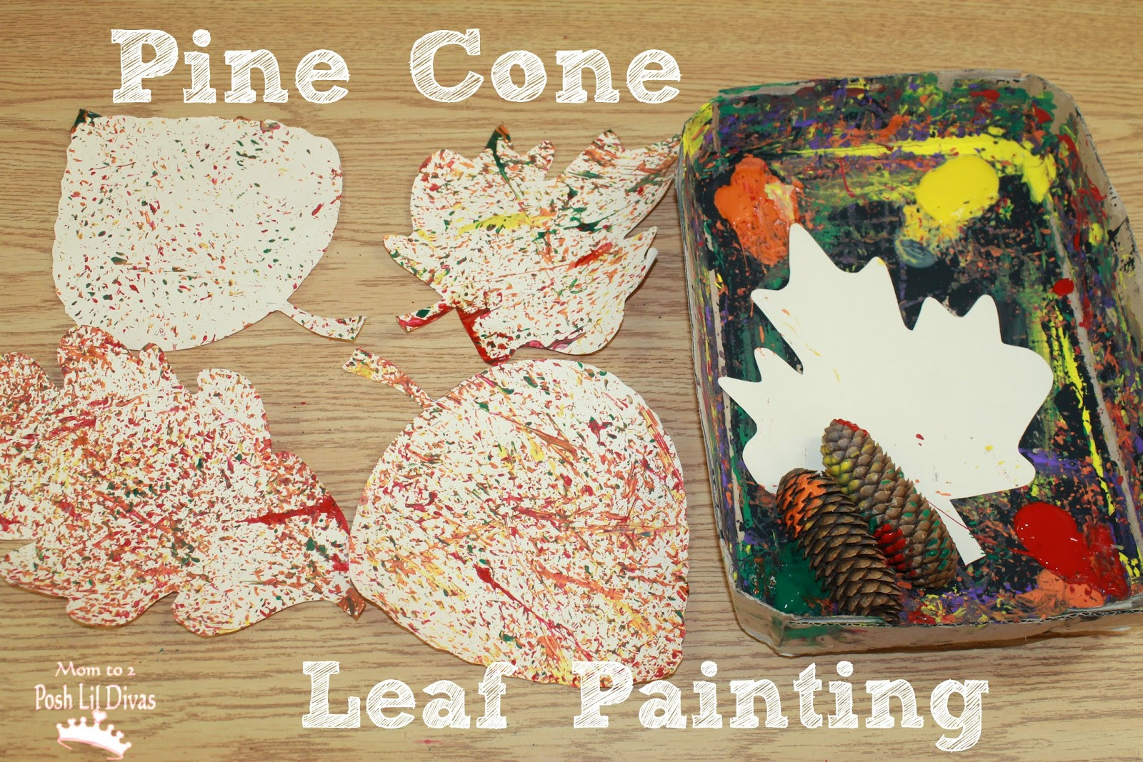 Fall Art Projects For Kids
 Pine Cone Leaf Painting