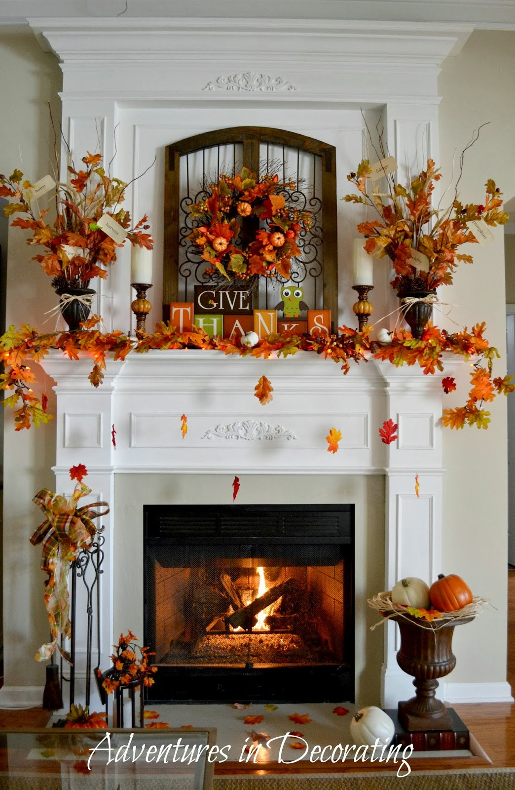 Fall Decor Fireplace Mantel
 Adventures in Decorating Our Fall Mantel