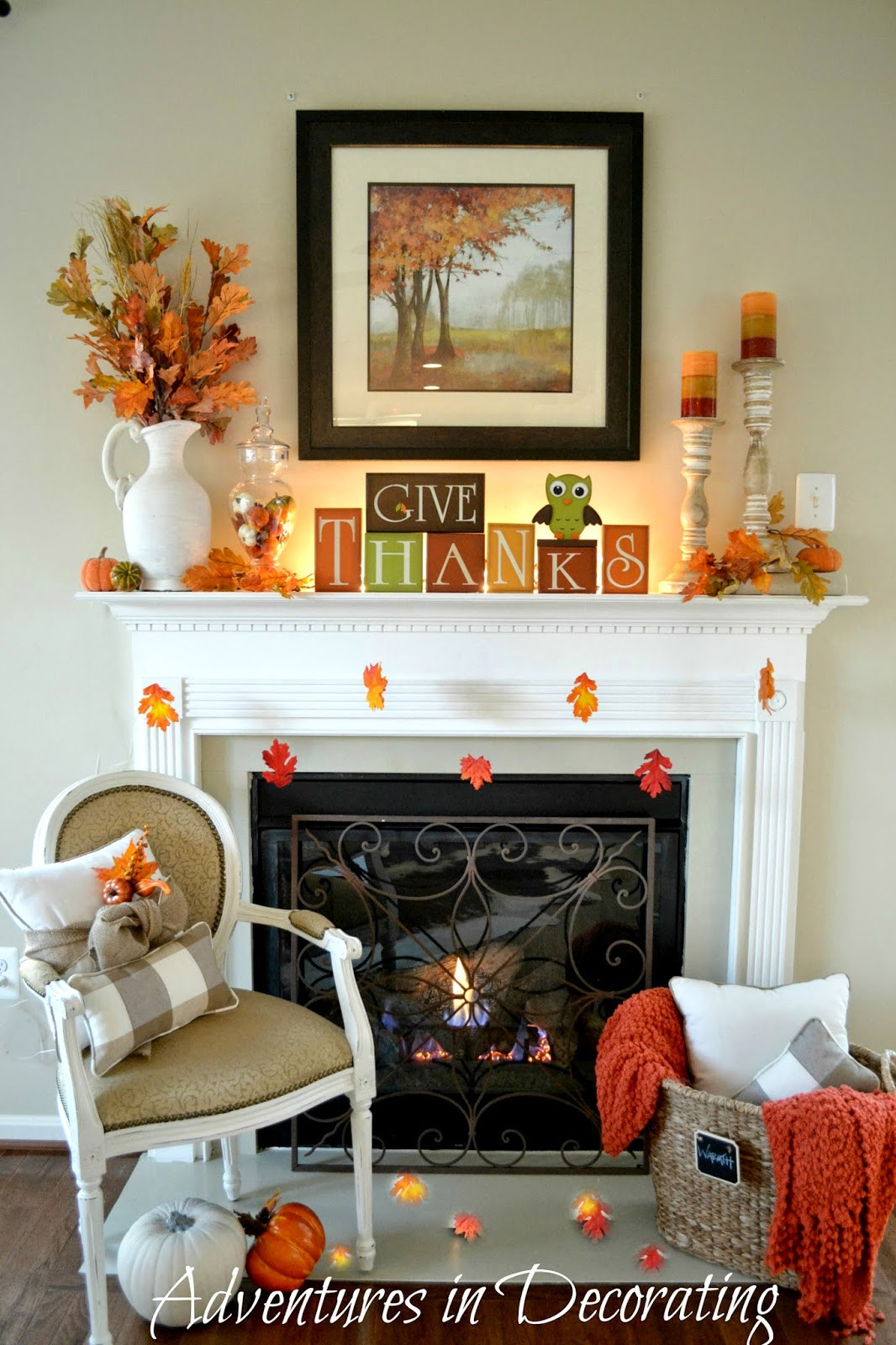 Fall Decor Fireplace Mantel
 Adventures in Decorating Our Simple Fall Mantel