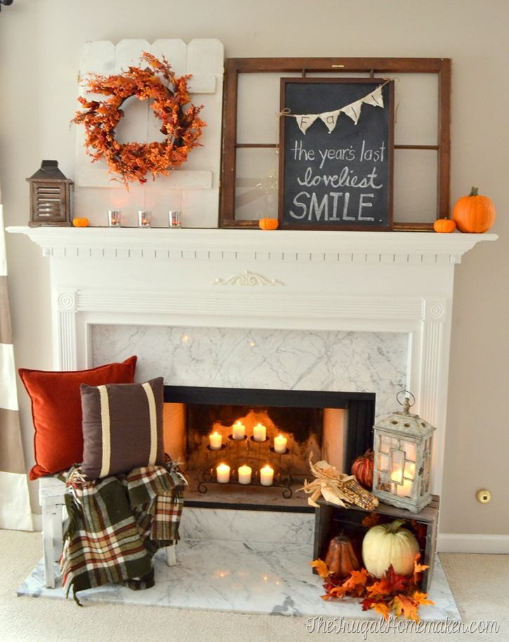 Fall Decor For Fireplace
 17 Best ideas about Fall Fireplace Mantel on Pinterest