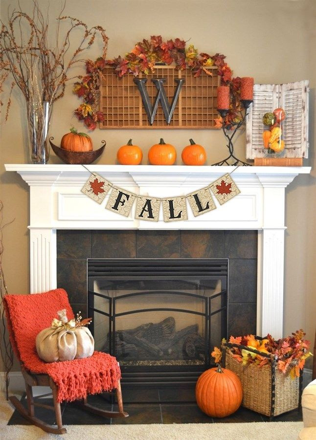 Fall Decor For Fireplace
 Best 25 Fall fireplace decor ideas on Pinterest