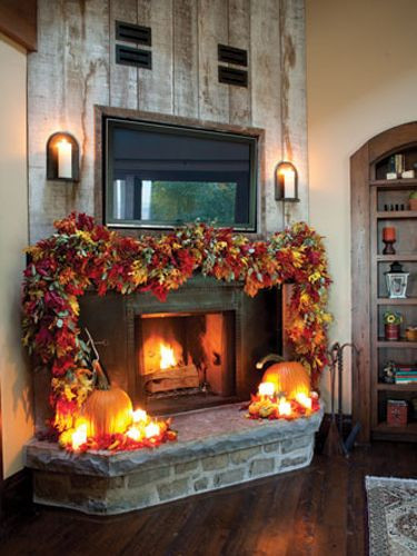 Fall Decor For Fireplace Mantel
 1000 ideas about Fall Fireplace on Pinterest