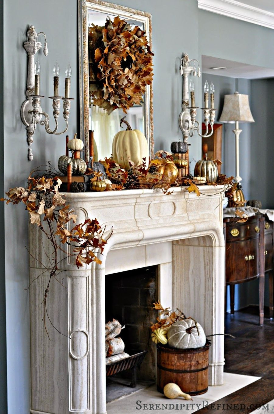 Fall Decor For Fireplace Mantel
 15 Fall Decor Ideas for your Fireplace Mantle