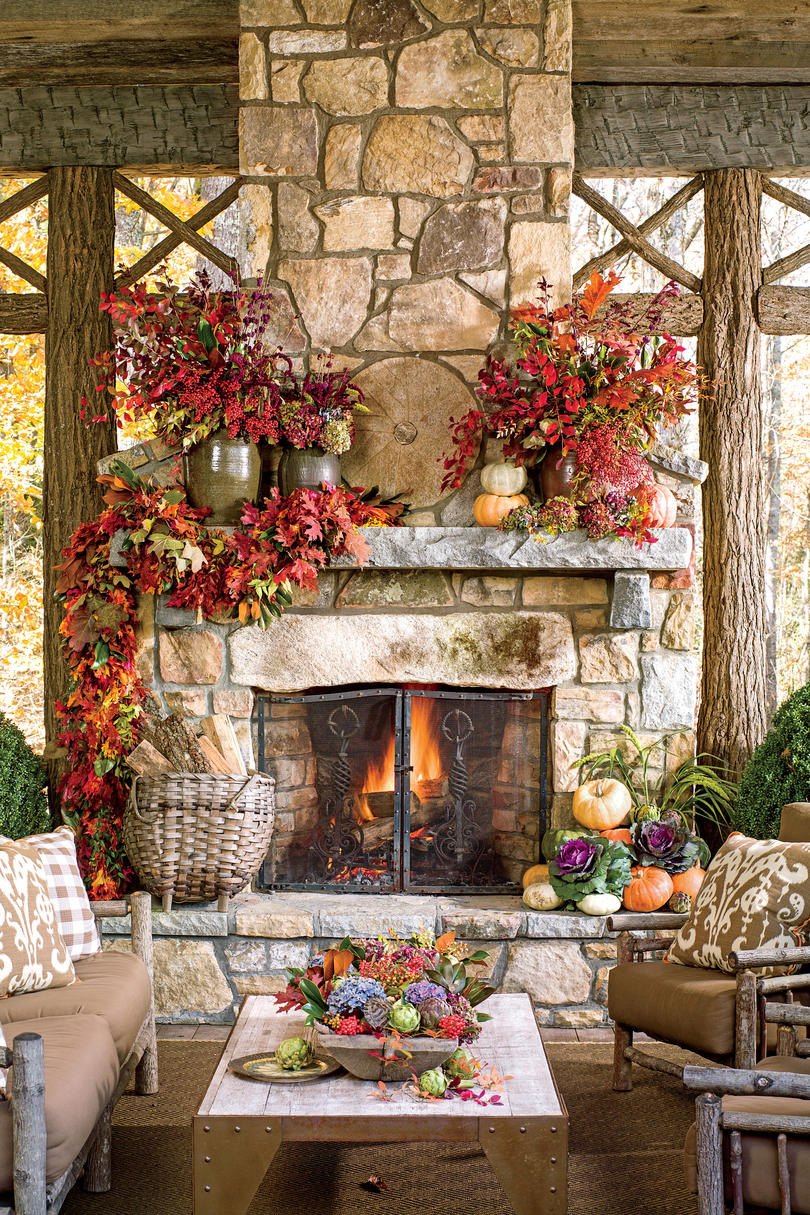 Fall Decor For Fireplace Mantel
 25 Fall Mantel Decorating Ideas Southern Living