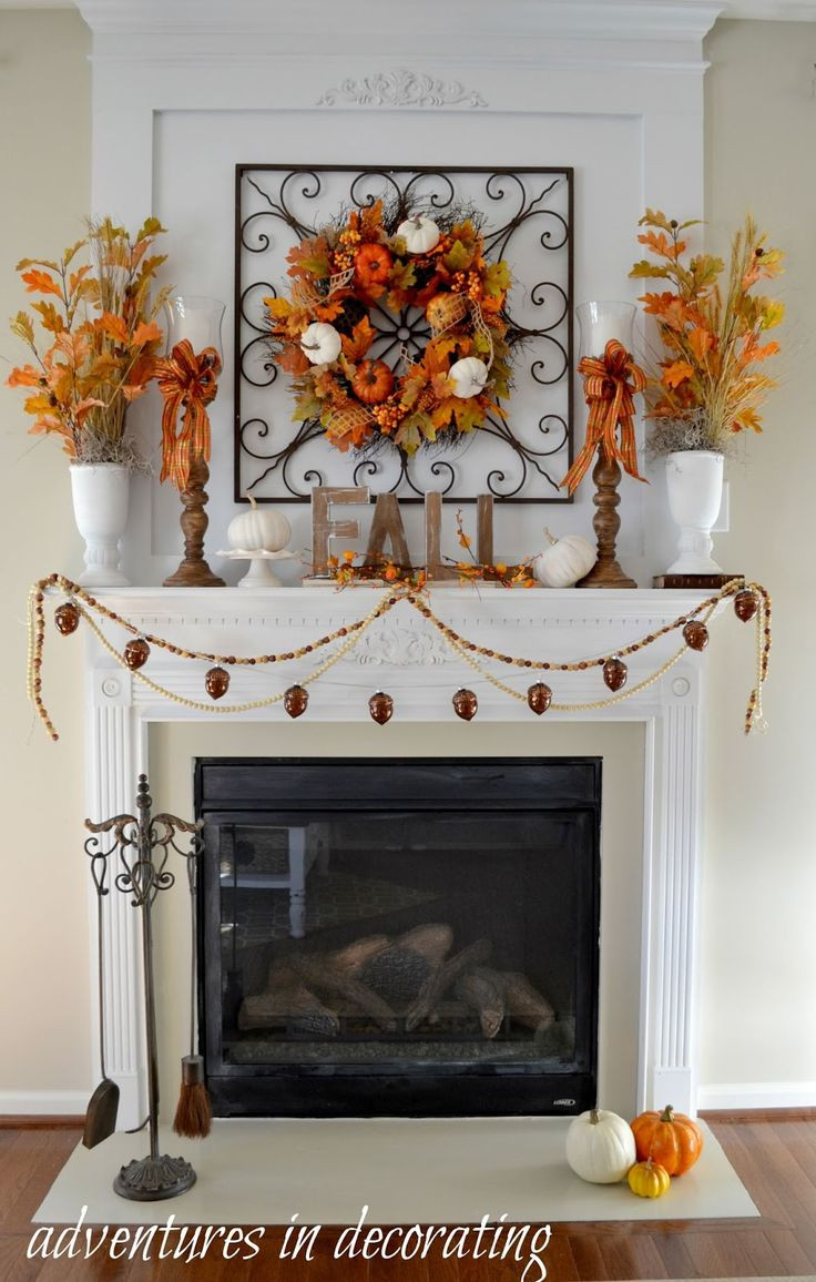Fall Decor For Fireplace Mantel
 Best 25 Fall fireplace decor ideas on Pinterest