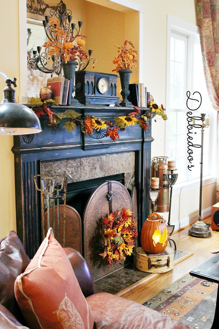 Fall Decor For Fireplace Mantel
 Fall mantel 2013 Debbiedoos