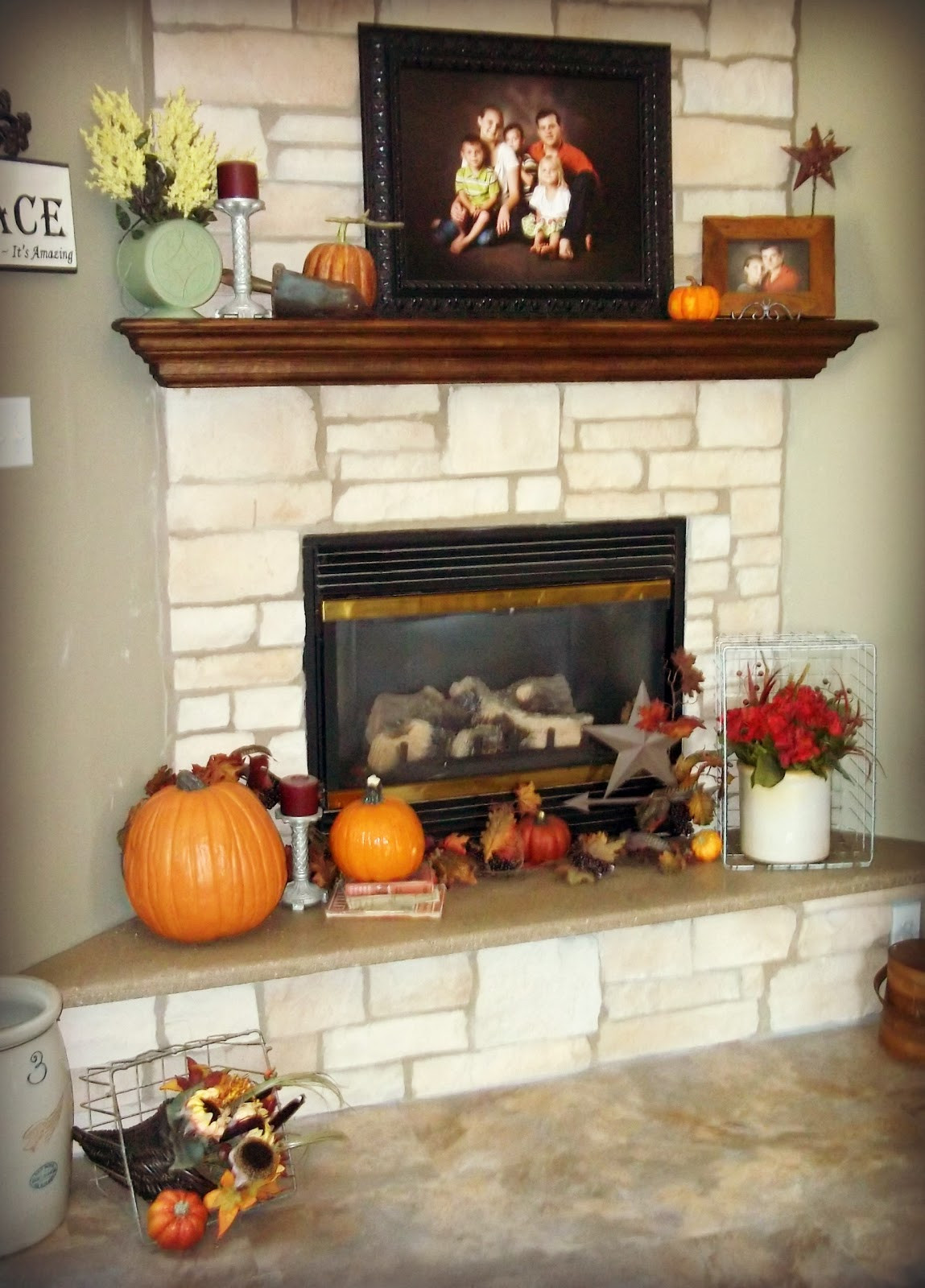 Fall Decor For Fireplace
 Homesteading Wife Decorating For Fall