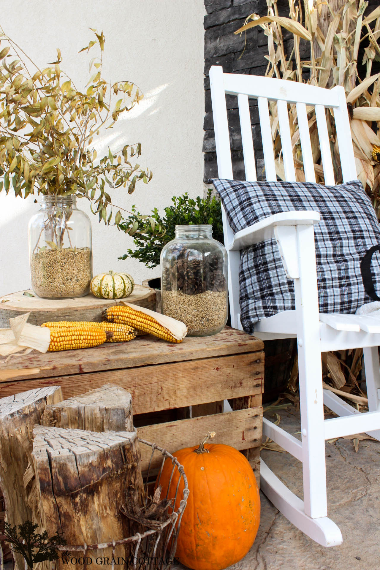 Fall Decor For Front Porch
 Fall Porch Decorating Ideas The Wood Grain Cottage