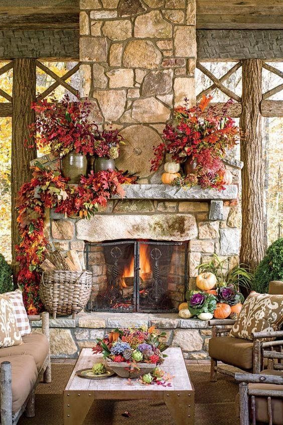 Fall Decorated Fireplace Mantels
 212 best Fall Mantle Decorating Ideas images on Pinterest
