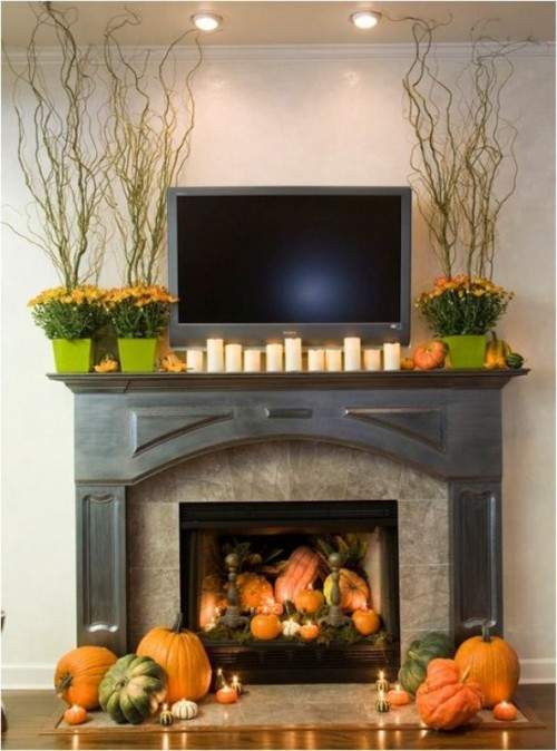 Fall Decorated Fireplace Mantels
 39 Beautiful Fall Mantel Décor Ideas DigsDigs