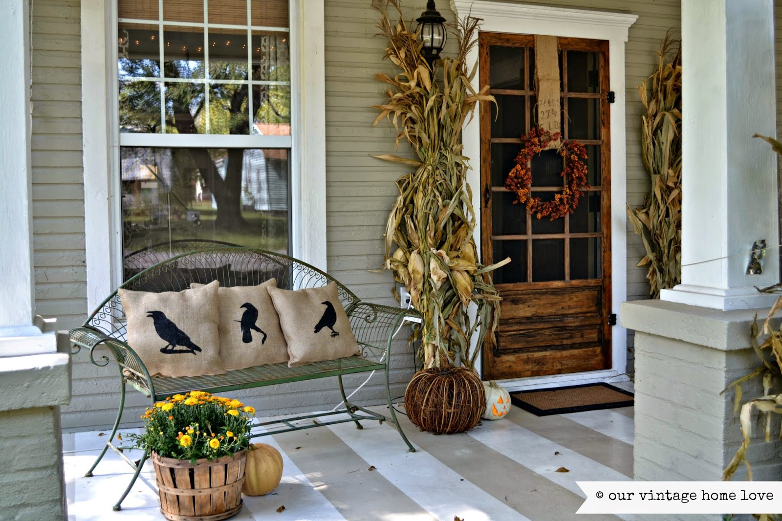 Fall Decorating Front Porch
 vintage home love Fall Porch Ideas