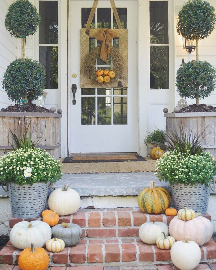 Fall Decorating Front Porch
 889 best Fall Gardens and Porches images on Pinterest