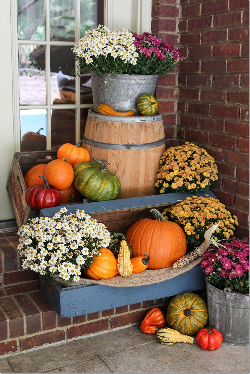 Fall Decoration For Front Porch
 Fall Porch Decor with Plants and Pumpkins Unskinny Boppy