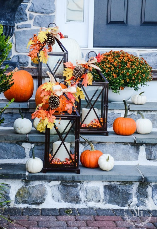 Fall Decoration For Porch
 OUTDOOR FALL DECORATING WITH LANTERNS AND A GIVEAWAY