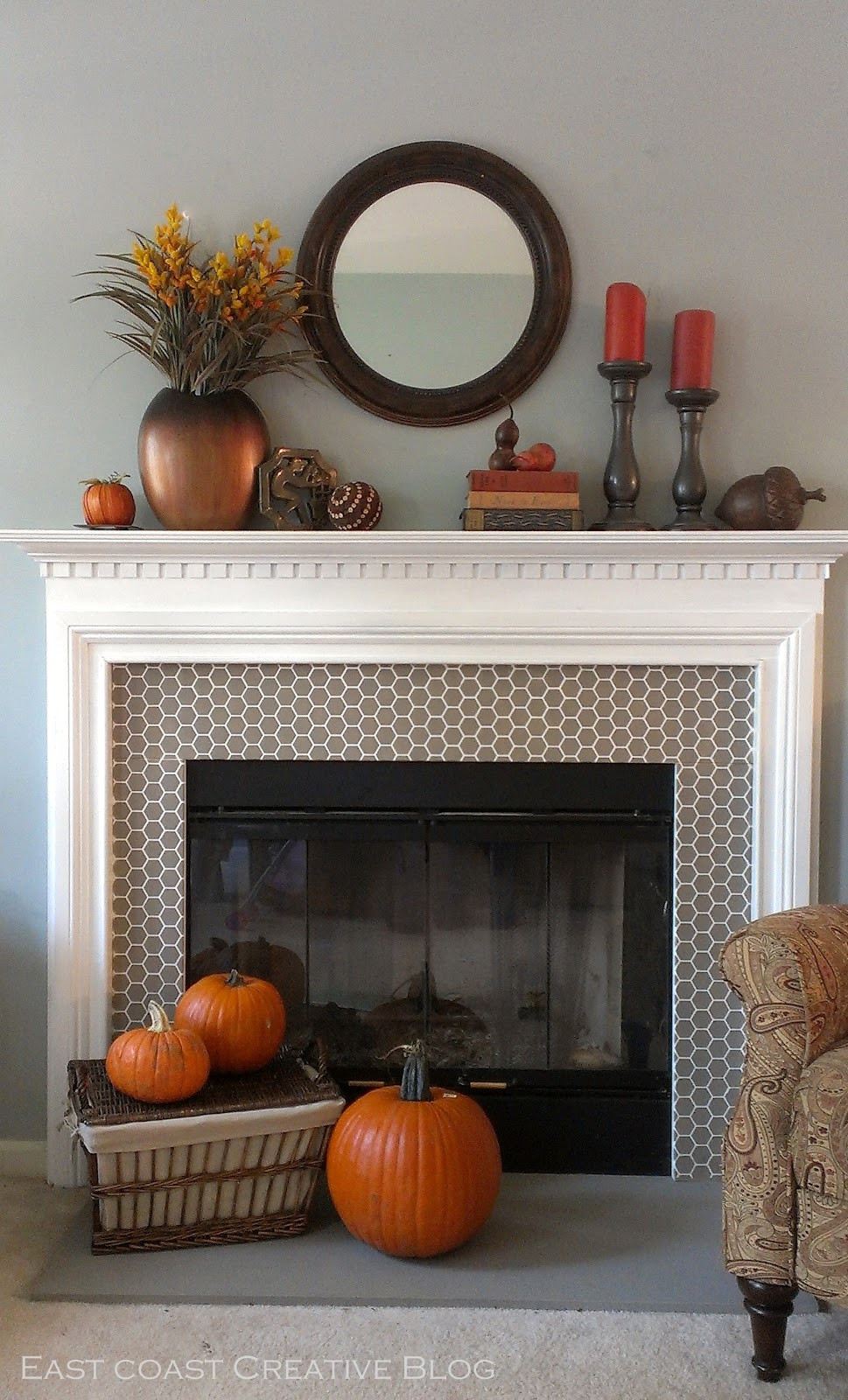 Fall Decorations Fireplace Mantel
 A Fall Mantel 2 Ways Mantle