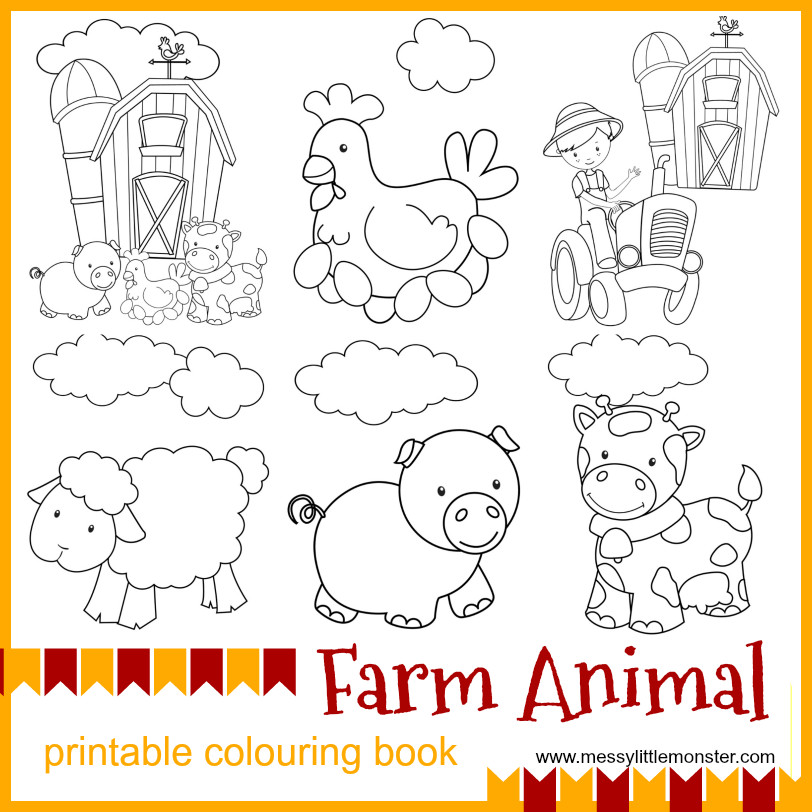 Farm Coloring Book Printable
 Farm Animal Printable Colouring Pages Messy Little Monster