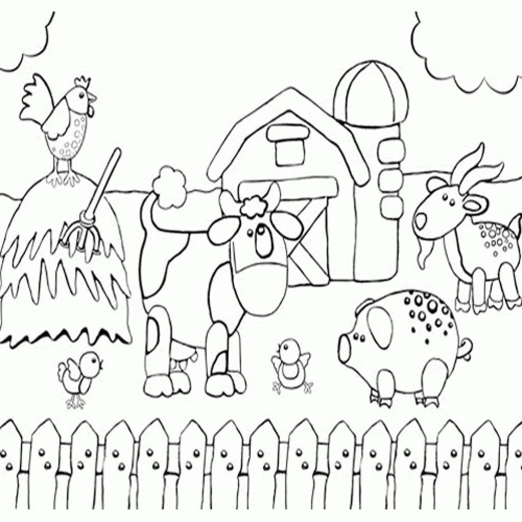 Farm Coloring Book Printable
 Printable Preschool Coloring Page Happy Farm Animals