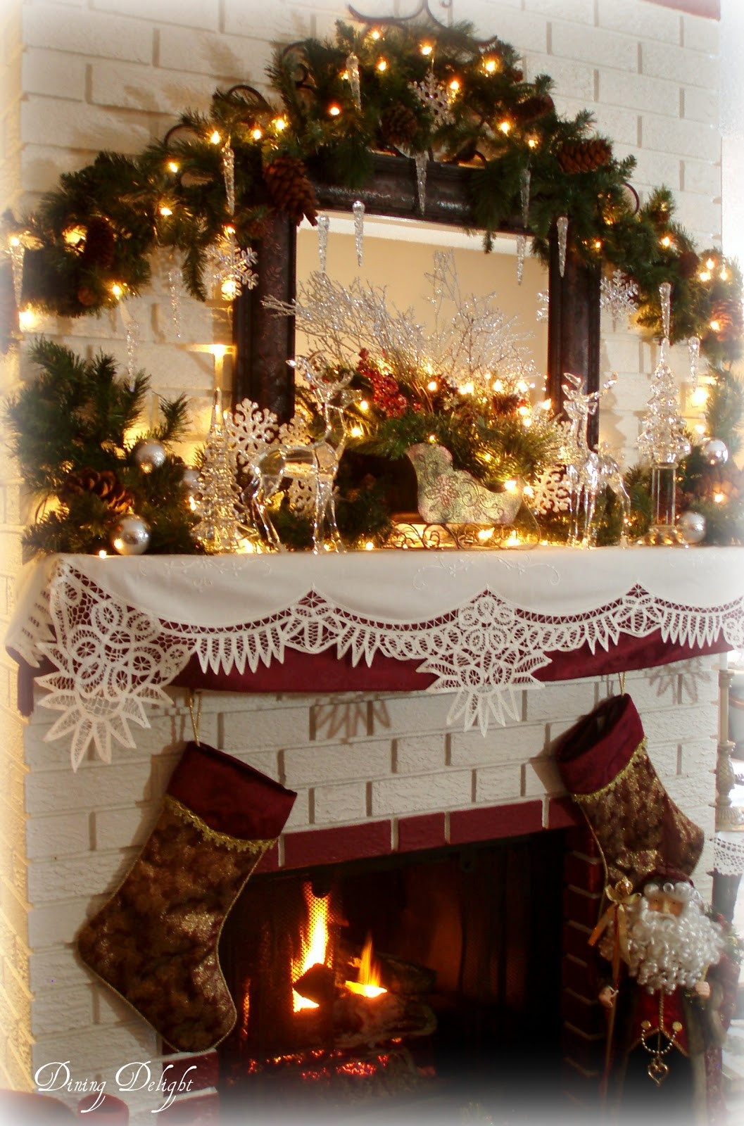 Fireplace At Christmas
 Dining Delight Christmas Home Tour