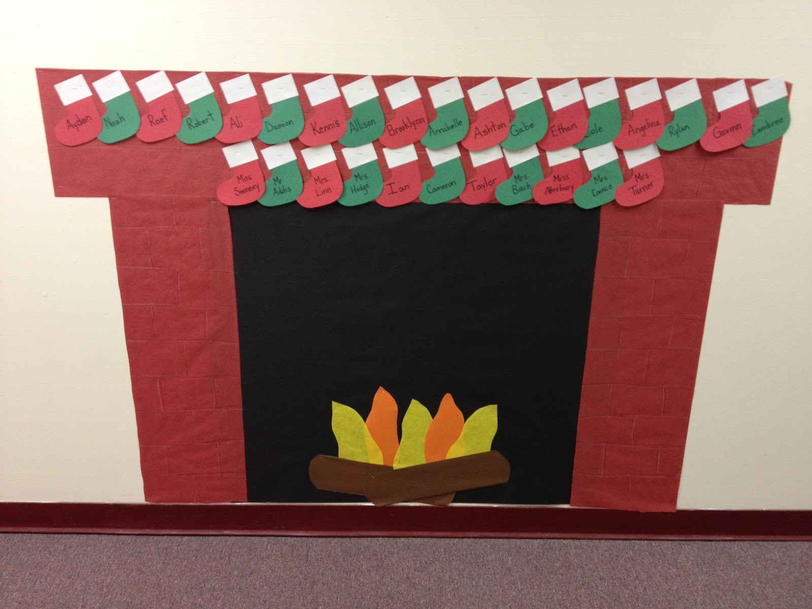 Fireplace Bulletin Board Christmas Mrs Hodge and Her Kindergarten Kids Orna...