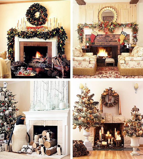 Fireplace Christmas Decorating Ideas
 40 Christmas Fireplace Mantel Decoration Ideas