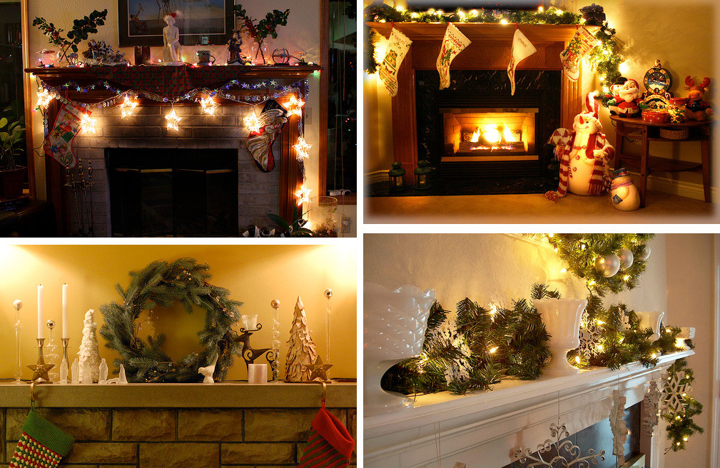 Fireplace Christmas Decoration
 33 Mantel Christmas Decorations Ideas DigsDigs