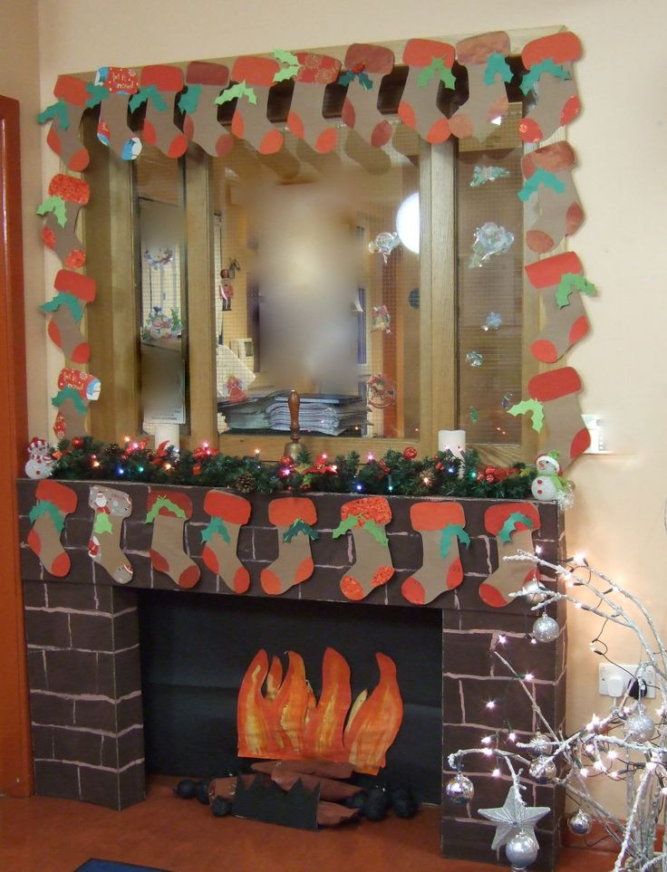 Fireplace Christmas Door Decorations
 17 Best images about fice Christmas Decoration Ideas on