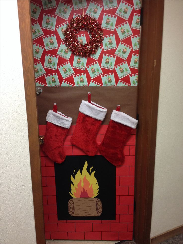 Fireplace Christmas Door Decorations
 1000 ideas about Dorm Door Decorations on Pinterest