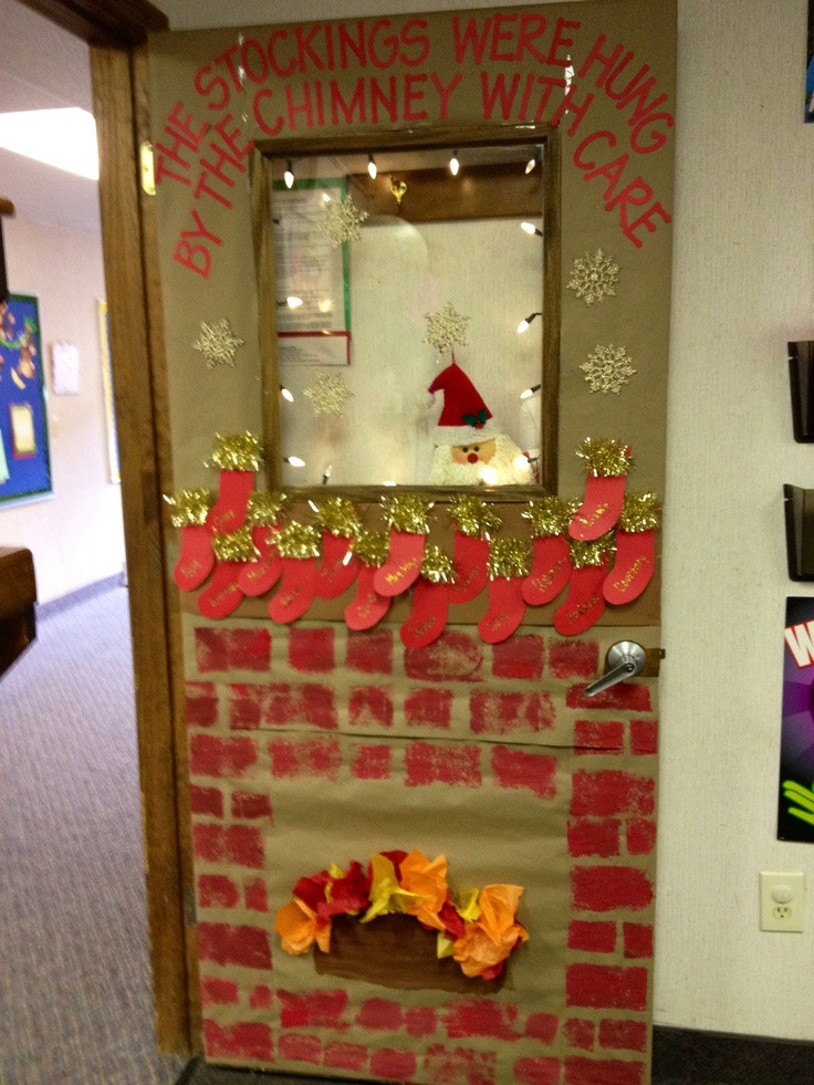 Fireplace Christmas Door Decorations
 1000 images about Classroom Doors on Pinterest
