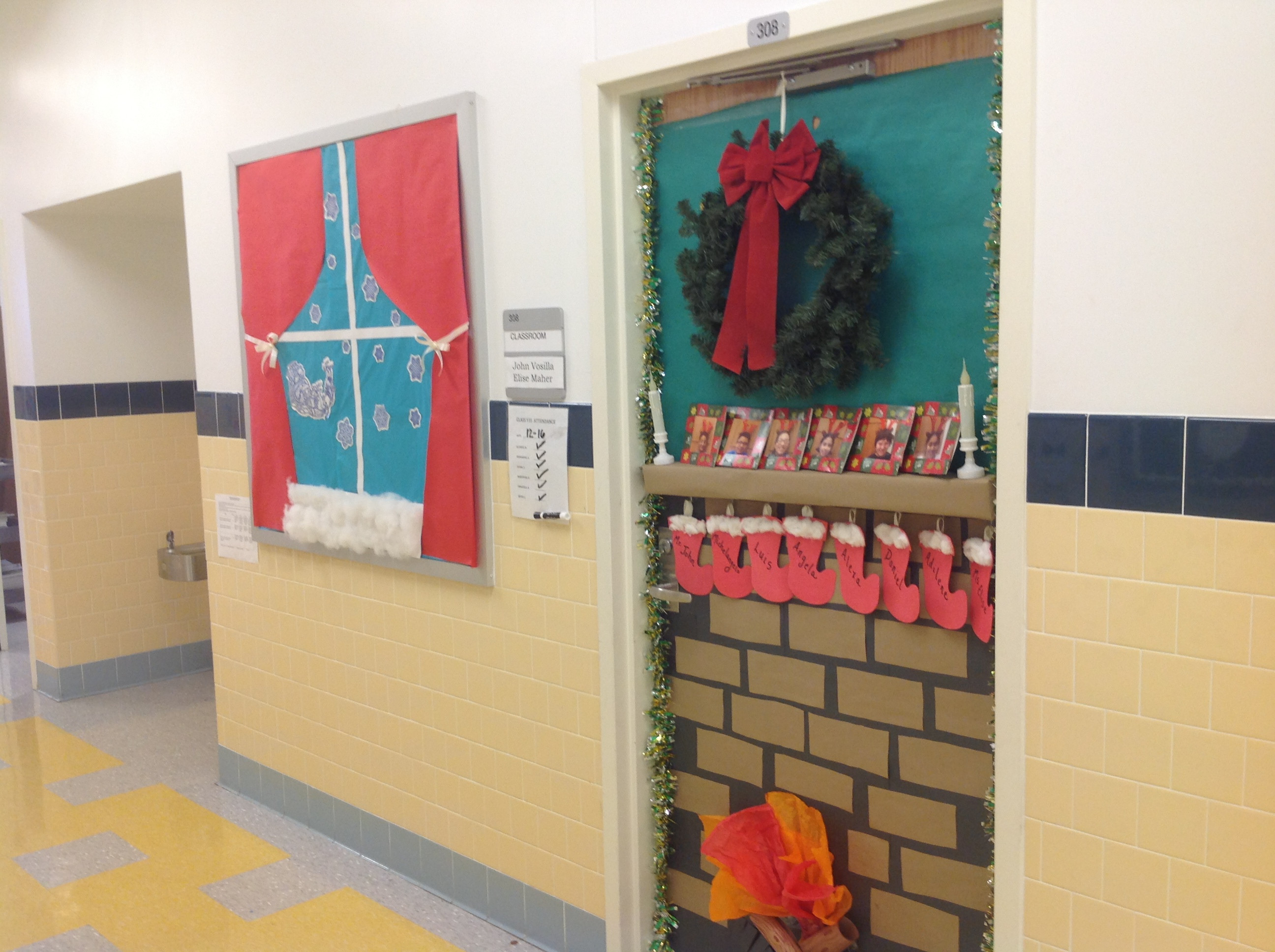 Fireplace Christmas Door Decorations
 Holiday Door Decorating Contest – Adventures in Speech at