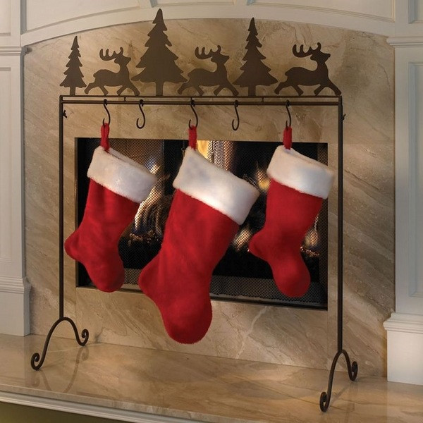 Fireplace Mantel Christmas Stocking Hooks
 Charming Christmas Stocking Holder Stands