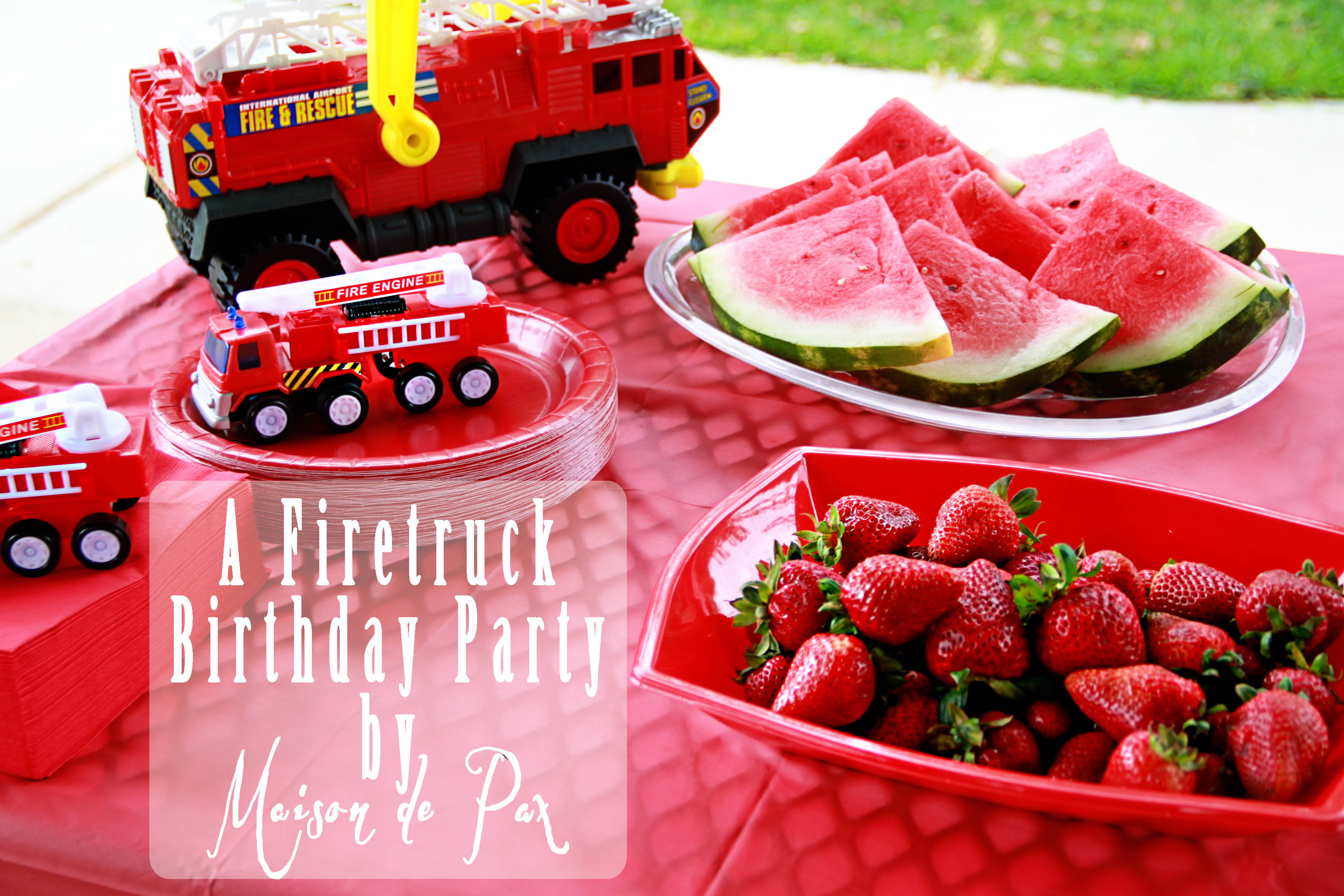 Firetruck Birthday Party Supplies
 A Smokin Hot Fire Truck Birthday Party Maison de Pax