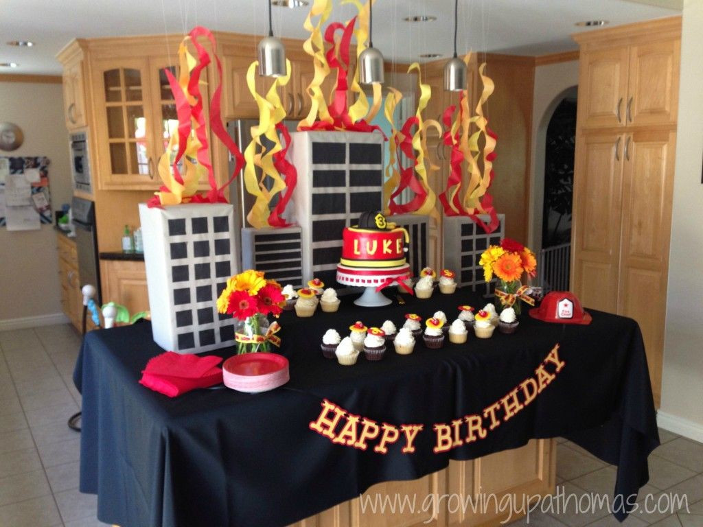 Firetruck Birthday Party Supplies
 Firefighter Luke Turns 3