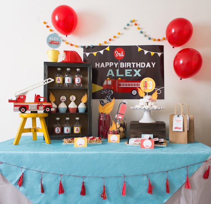 Firetruck Birthday Party Supplies
 Kara s Party Ideas Firetruck Themed Birthday Party