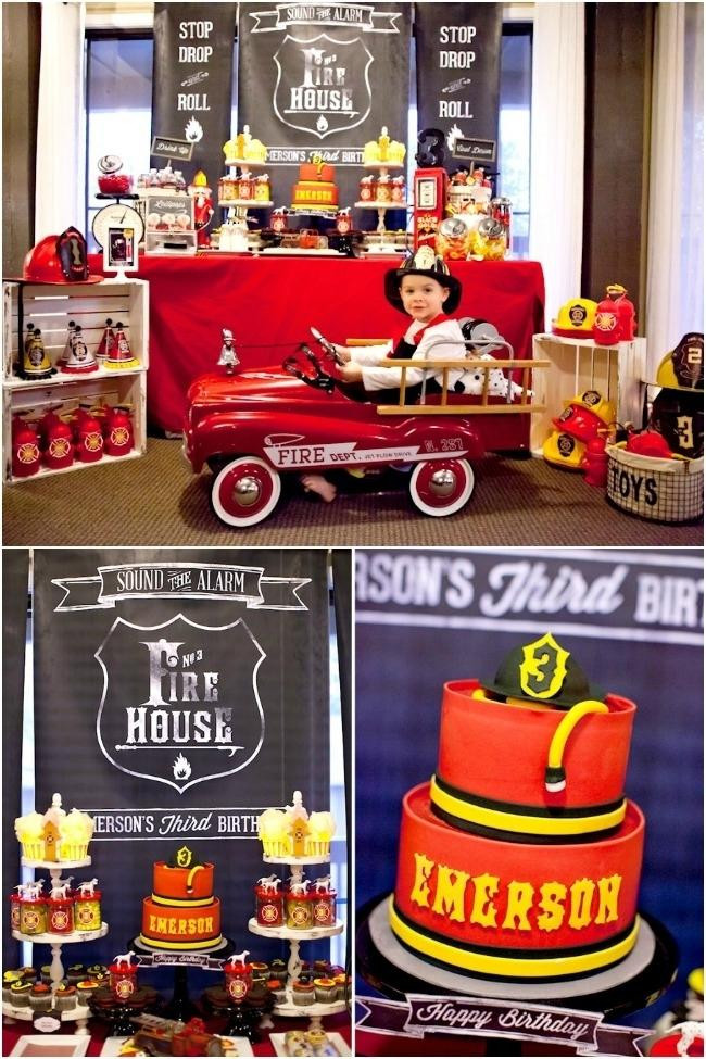 Firetruck Birthday Party Supplies
 16 Fireman Birthday Party Cake & Treat Ideas