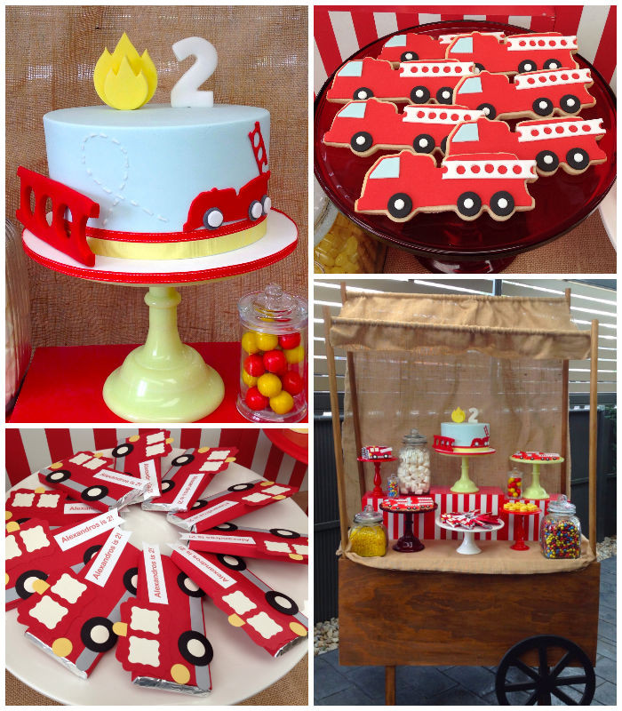 Firetruck Birthday Party Supplies
 Kara s Party Ideas Vintage Fire Truck Themed Birthday