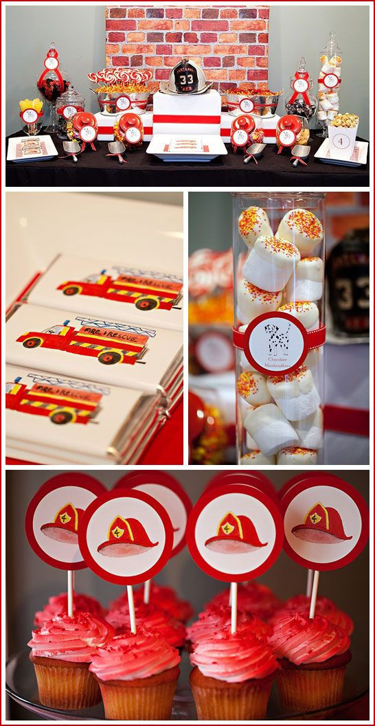 Firetruck Birthday Party Supplies
 25 best ideas about Firefighter cupcakes on Pinterest