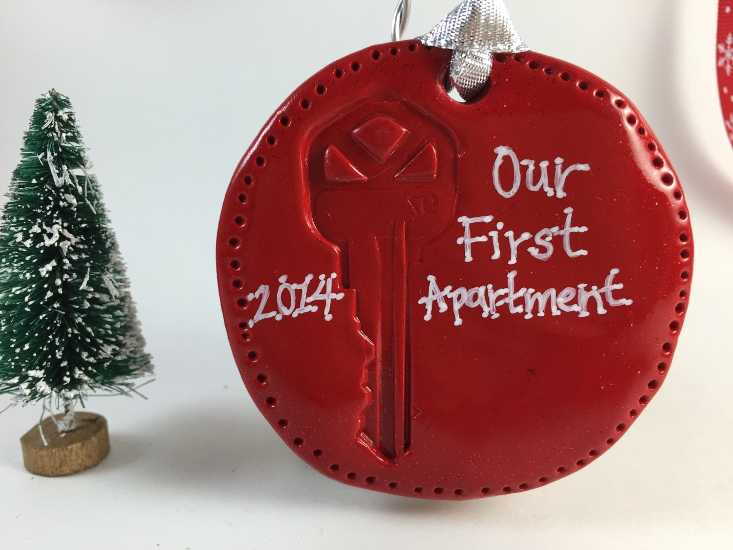 First Apartment Christmas Ornaments
 Our or My First Apartment or Home Key Ornament