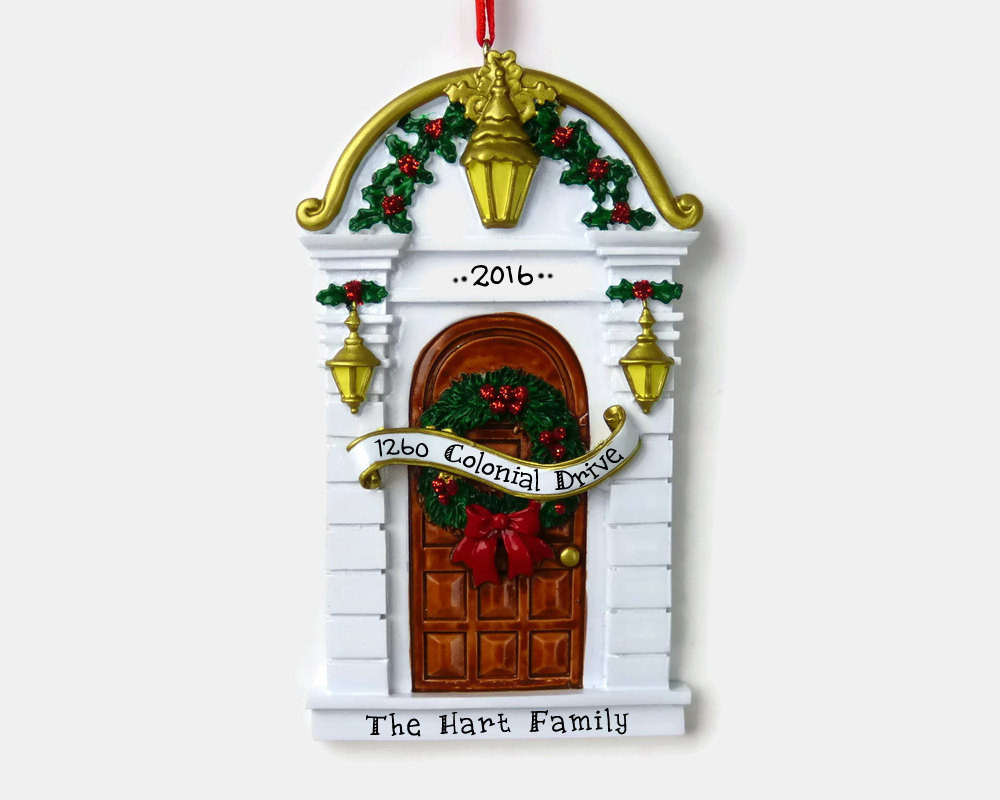 First Apartment Christmas Ornaments
 Brown Door Personalized Ornament New Home First Apartment