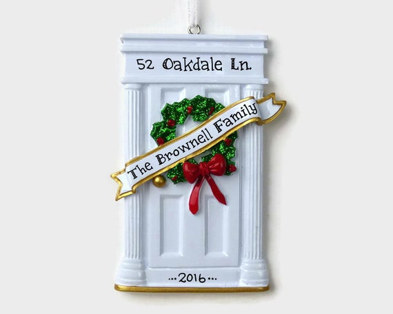 First Apartment Christmas Ornaments
 White Door New Home First Apartment Personalized Ornament