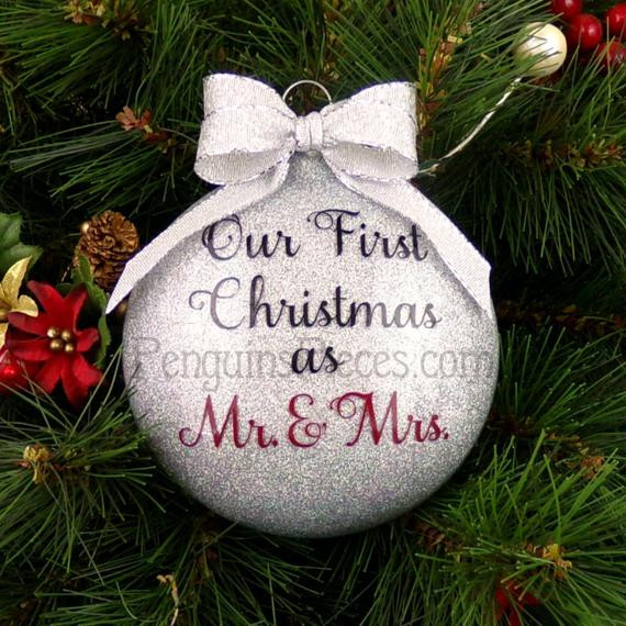 First Christmas Married Gift Ideas
 Personalized Our First Christmas Married Glitter by