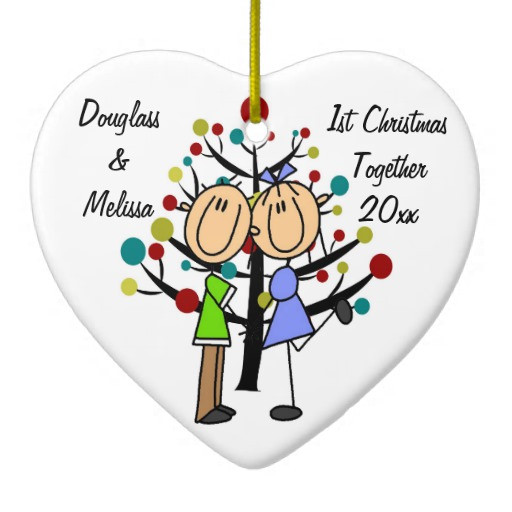 First Christmas Together Gift Ideas
 Couple s 1st Christmas To her Heart Ornament