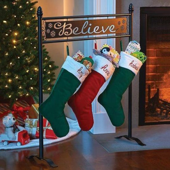 Floor Christmas Stocking Stand
 Christmas Stocking Holder Hanger Stand Holiday Black by