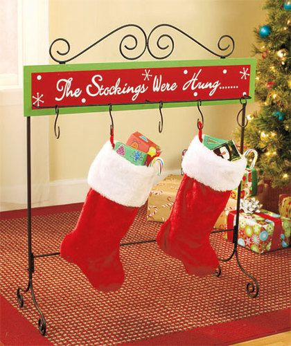Floor Christmas Stocking Stands
 Christmas Stocking Floor Stand Metal Wood Holder Table