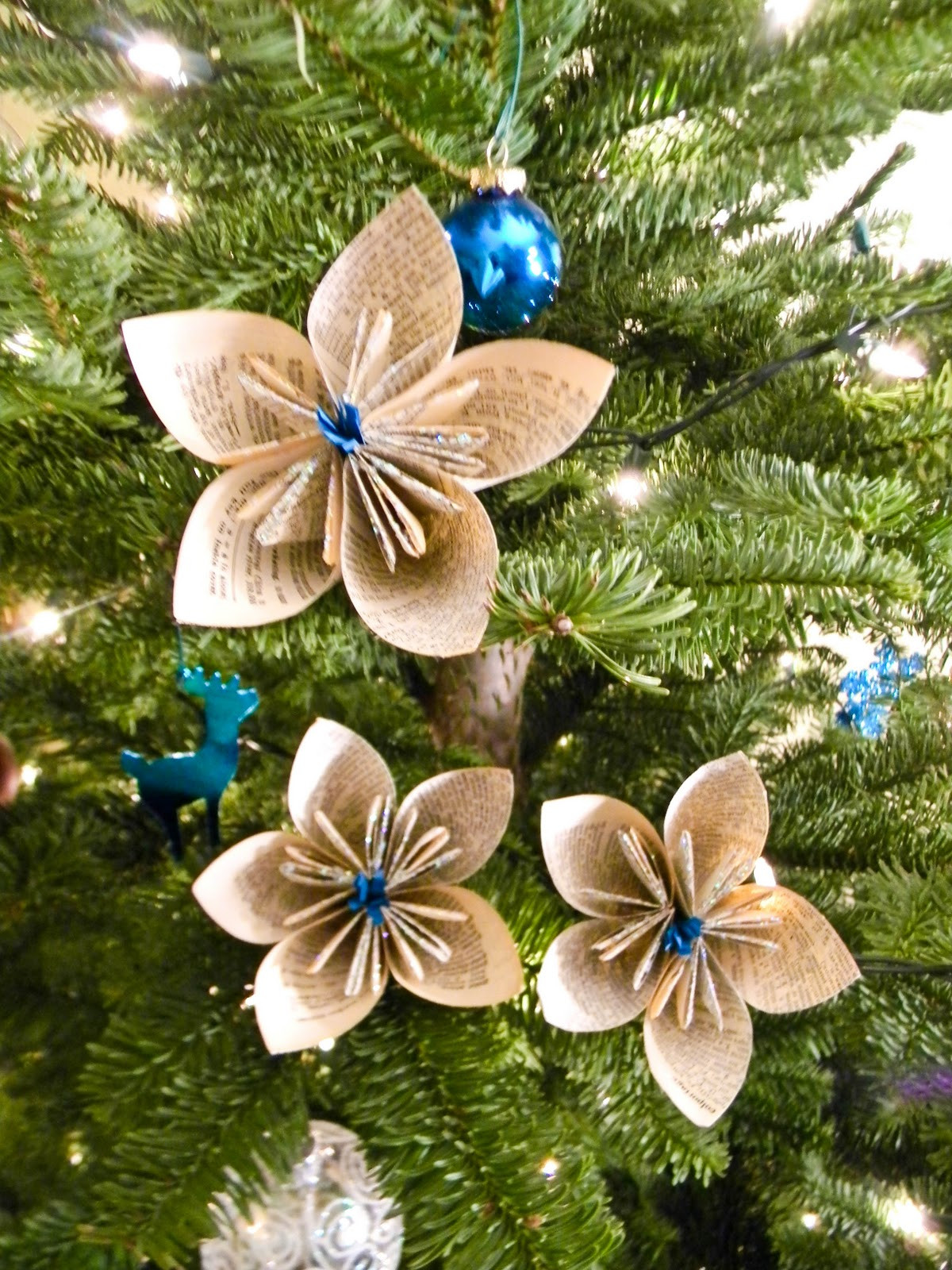 Flower Christmas Ornaments
 From Dahlias to Doxies DIY Vintage Dictionary Flowers