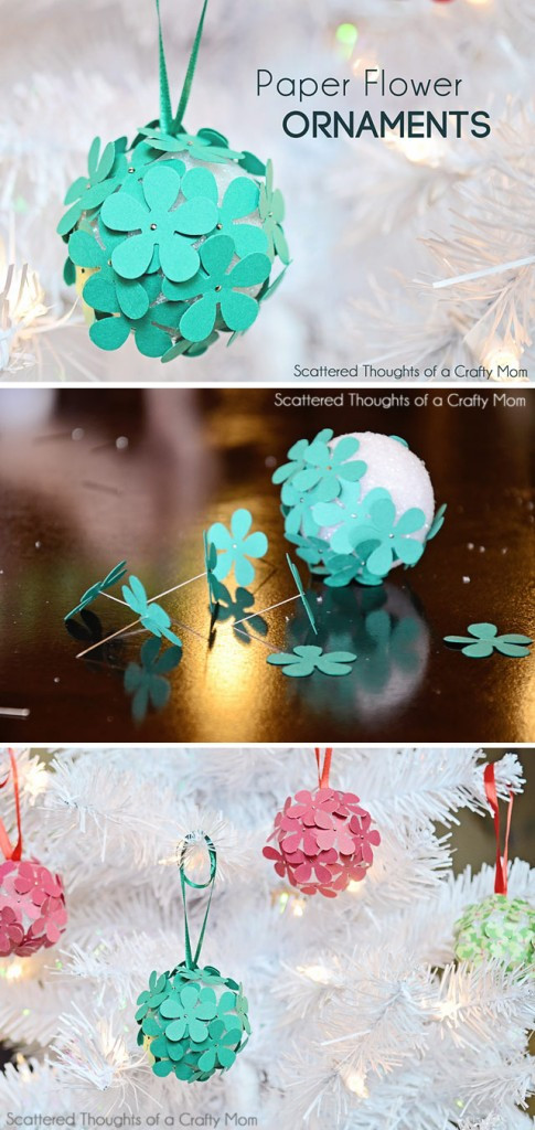 Flower Christmas Ornaments
 Paper Flower Christmas Tree Ornament Craft for Kids