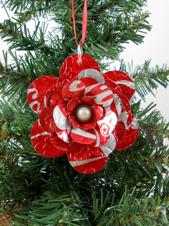Flower Christmas Ornaments
 Coca Cola Flower Christmas Ornament Recycled Soda Pop Can