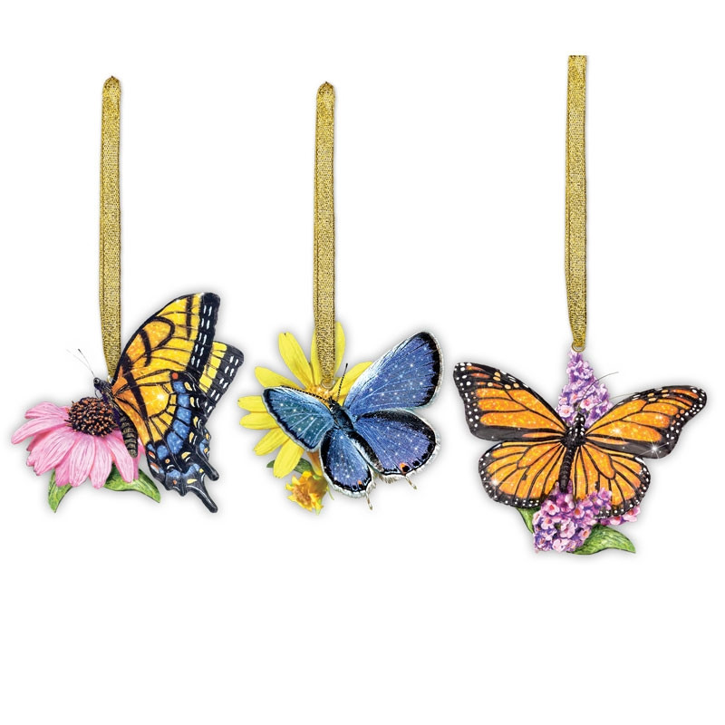 Flower Christmas Ornaments
 Butterfly & Flower Christmas Ornaments