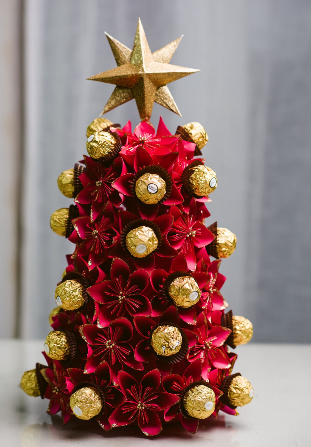 Flower Christmas Tree
 Origami Flower Christmas tree Ferrero Rocher Christmas tree