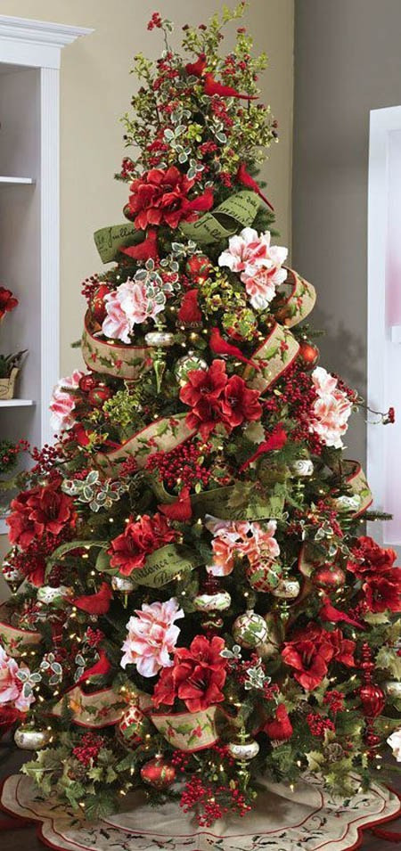 Flower Christmas Tree
 60 Christmas Trees Beautifully Decorated To Inspire